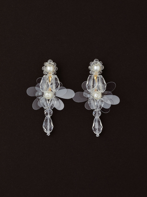 

H&M Women White Beaded earrings
