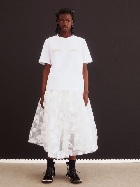 

H&M Women White Appliqud T-shirt