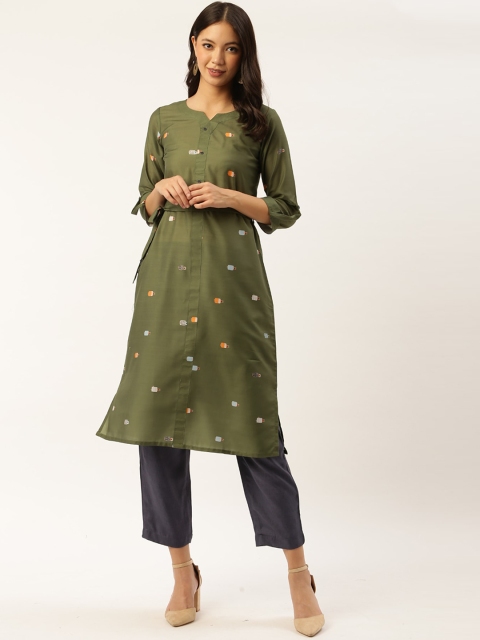 

shiloh Women Green Printed Kurta