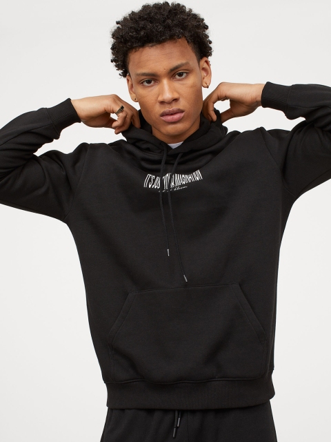 

H&M Men Black Hoodie