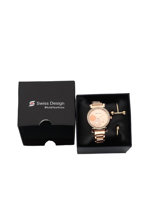 

Swiss Design Women Watch & Jewellery Gift Set SDWGift Set-38, Rose gold