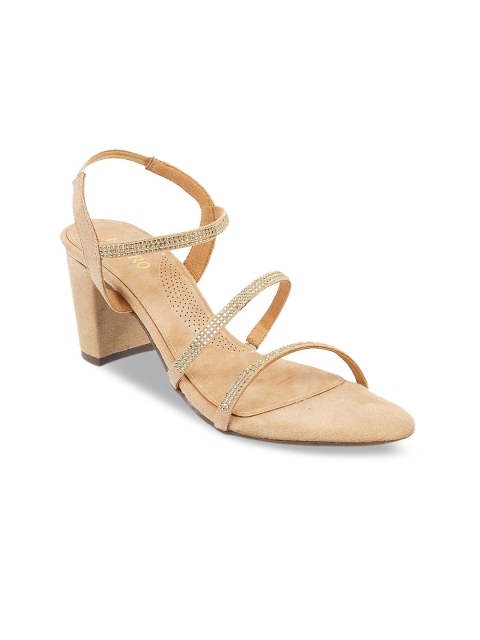 

Metro Women Beige Embellished Block Heels