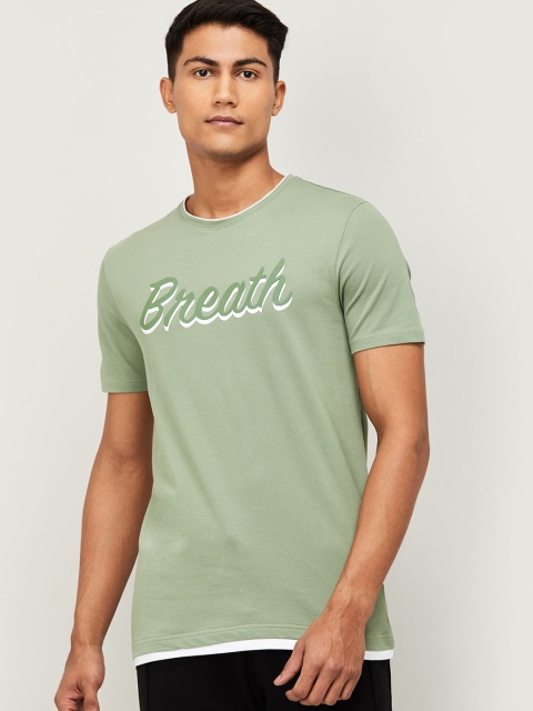 

Fame Forever by Lifestyle Men Green Printed Round Neck T-shirt
