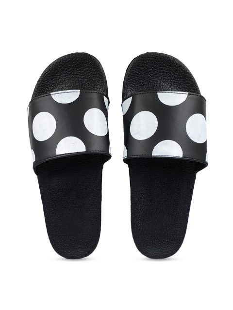 

Pampy Angel Women Black & White Polka Dot Printed Sliders