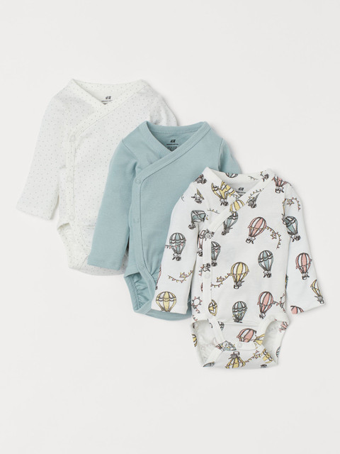 

H&M Infant Multicolored 3-pack long-sleeved bodysuits, Multi