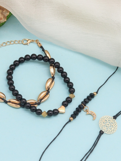 

JOKER & WITCH Set of 4 Gold-Toned Elasticated Bracelet