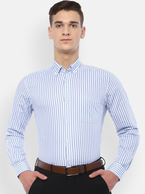 

Peter England Men Blue Slim Fit Striped Casual Shirt