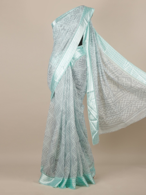 

Pothys Green Woven Design Jute Silk Saree