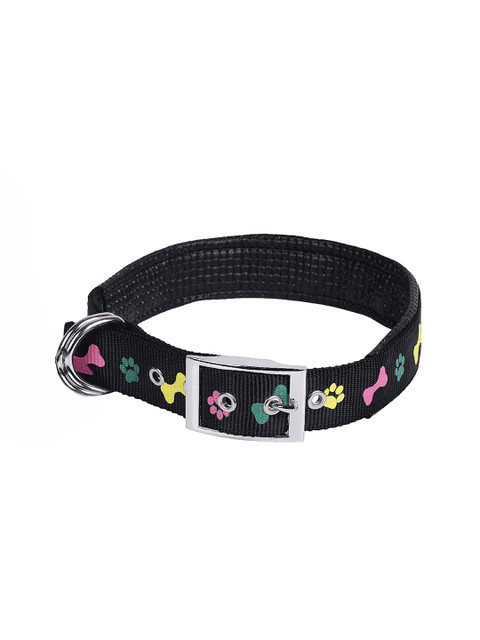 

PETS EMPIRE Black & Yellow Printed Padded Dog Collar