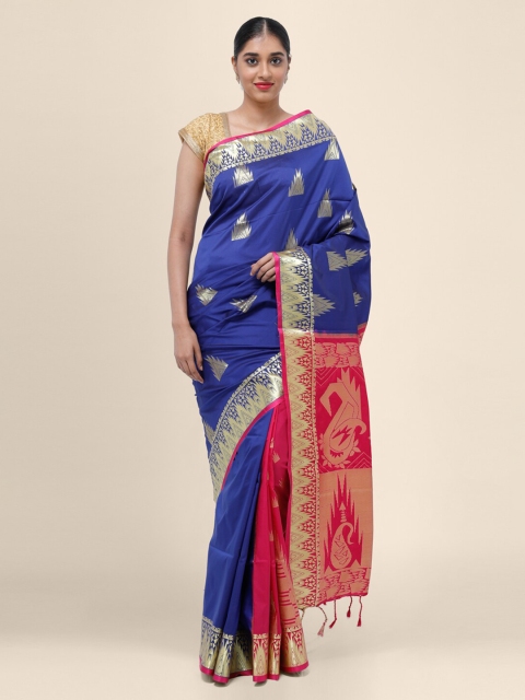 

Bangalore Silk Emporium Blue & Red Art Silk Woven Design Handloom Saree