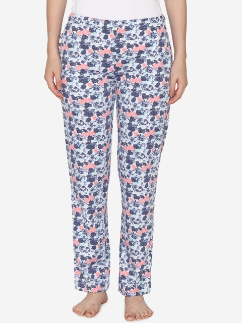 

Vami Women Blue & White Printed Lounge Pants