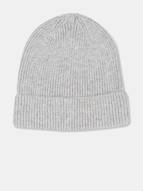 

GAP Men Grey Solid Upturned Hem Ribbed Beanie