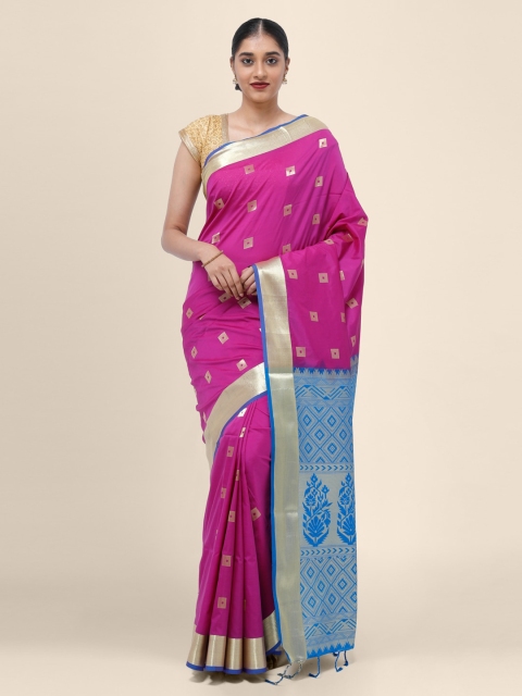 

Bangalore Silk Emporium Magenta Woven Design Art Silk Handloom Saree