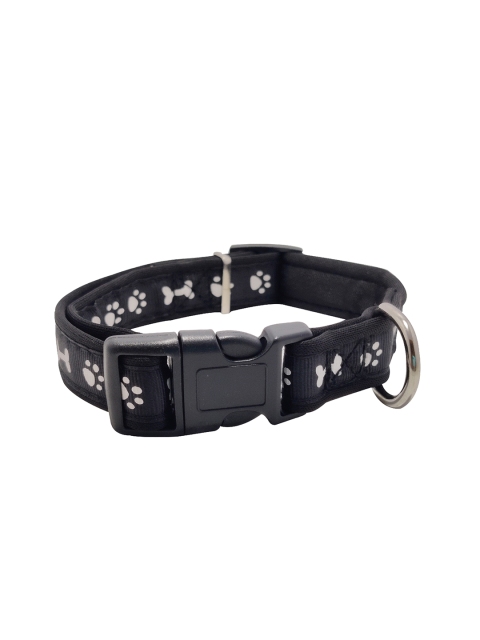 

PETS EMPIRE Black & White Printed Nylon Dog Collar