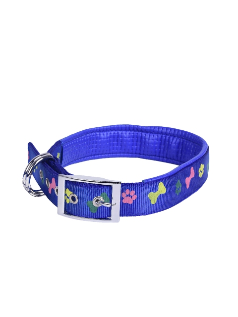 

PETS EMPIRE Blue & Yellow Padded Printed Dog Collar