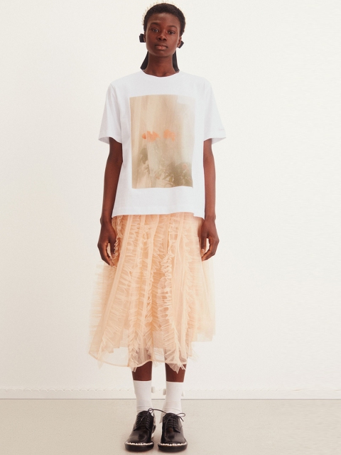 

H&M Women White Photo-Print Cotton T-shirt