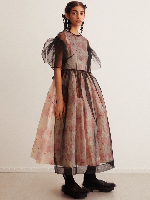 H&M Women Black Satin-tie dress