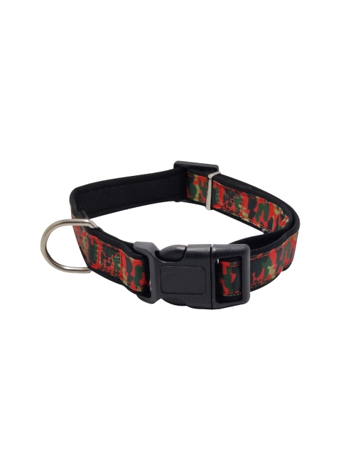 

PETS EMPIRE Red & Black Camouflaged Printed Dog Collar