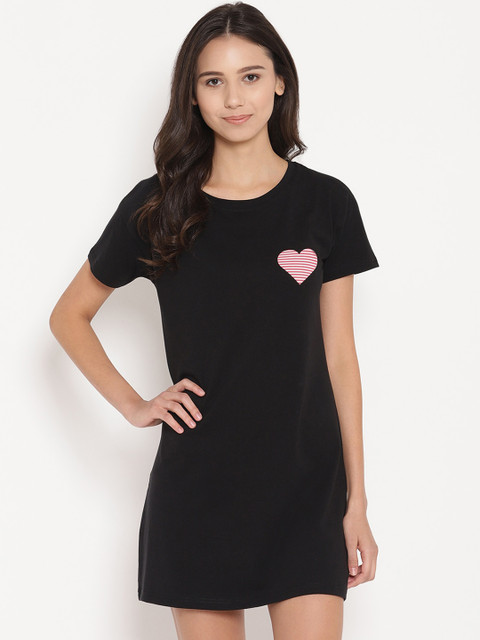 

COASTLAND Black Printed Nightdress
