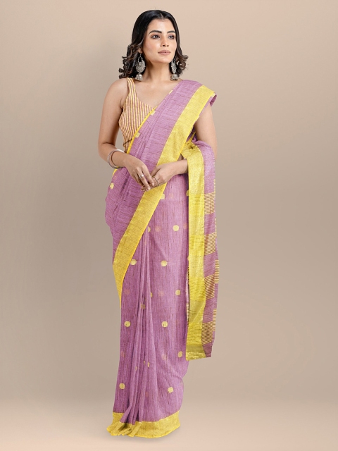 

BharatSthali Purple Striped Mangalagiri Handloom Saree