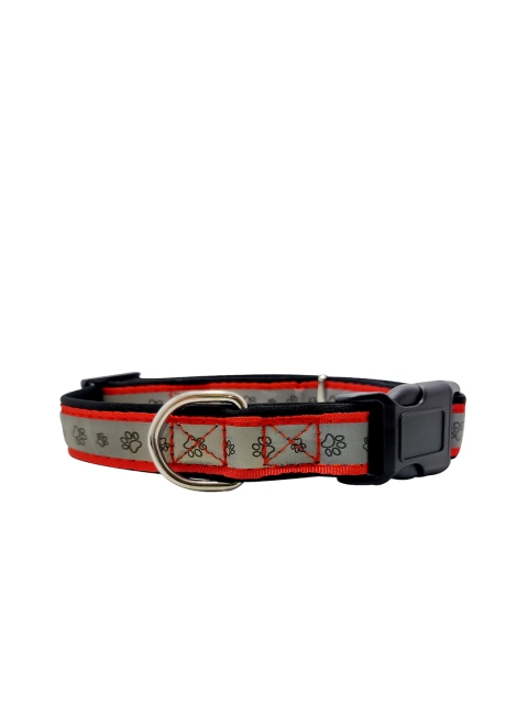 

PETS EMPIRE Red & Grey Printed Reflective Dog Collar