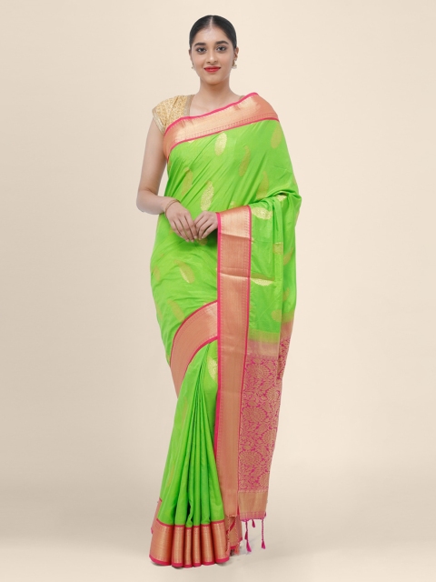 

Bangalore Silk Emporium Green Woven Design Silk Blend Saree