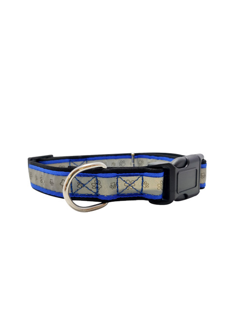 

PETS EMPIRE Blue & Grey Reflective Printed Dog Collar