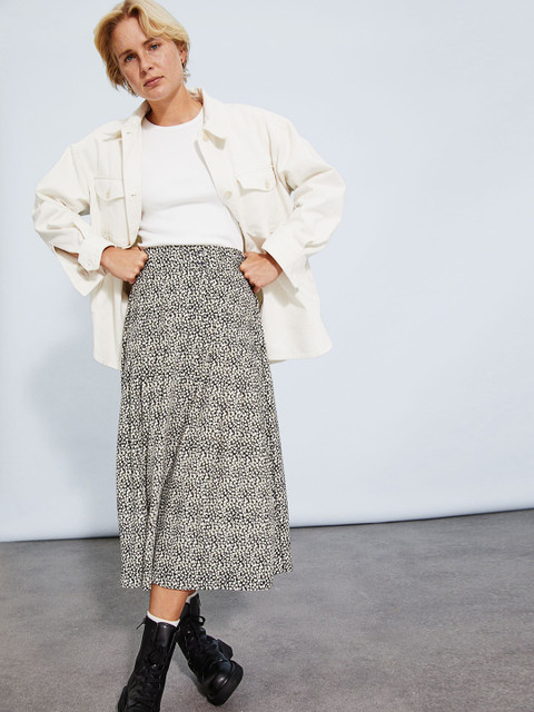 

H&M Women Sustainable Multicolored Calf-length Skirt, Multi