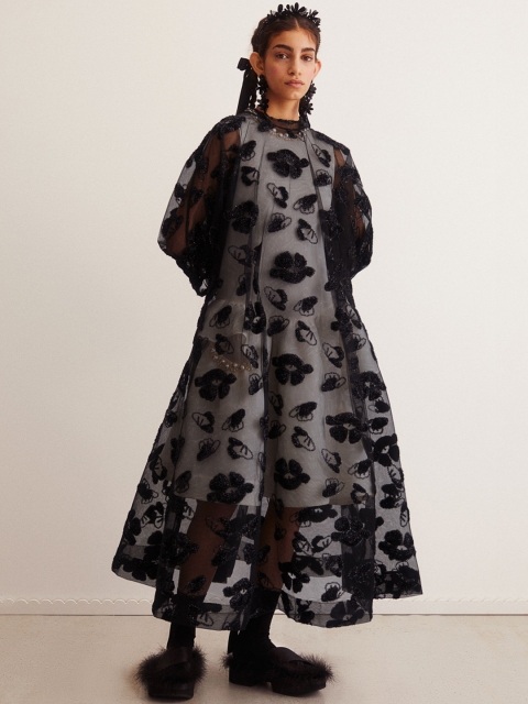 

H&M Women Black Tinsel-patterned dress