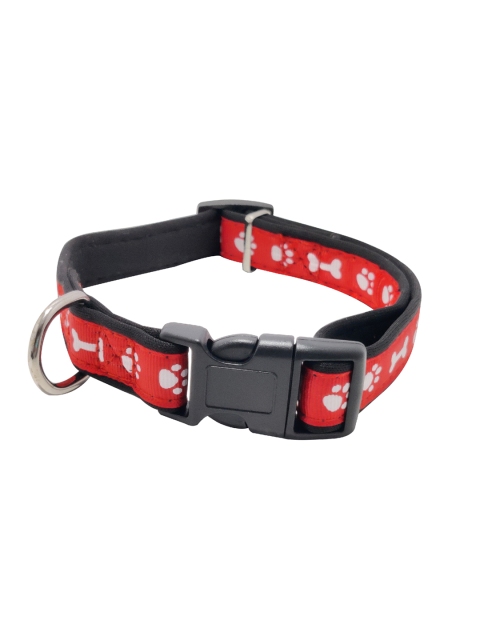 

PETS EMPIRE Red Paws Printed Dog Collar