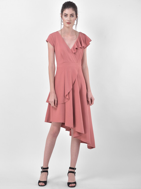 

Eavan Women Pink Solid Wrap Dress