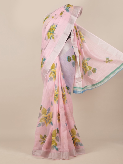 

Pothys Rose & Blue Jute Silk Printed Saree