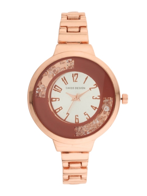 

Swiss Design Women Rose Gold-Toned & Gold-Toned Watch & Bracelets Gift Set-SDWGift Set-98