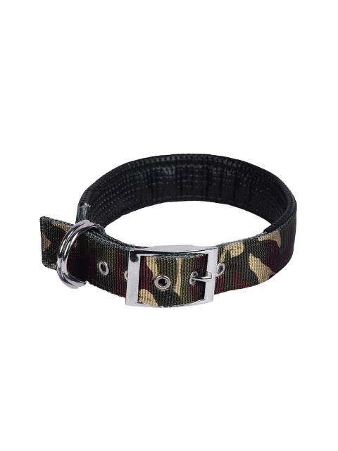 

PETS EMPIRE Green & Brown Camouflage Printed Padded Dog Collar