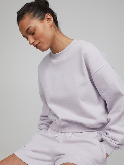 

H&M Women Purple Regular Fit Sweatshirt