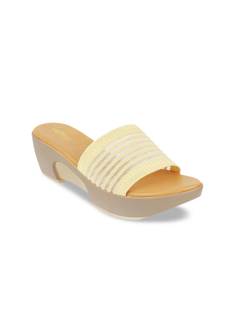

Metro Women Yellow Woven Design Sandals