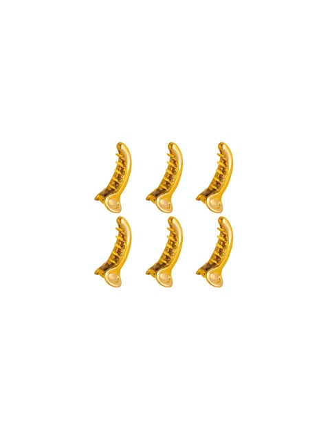 

AccessHer Women Set of 6 Gold-Toned Banana Clips