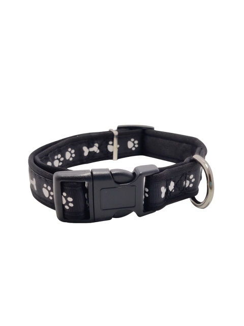 

PETS EMPIRE Black & White Paw Printed Dog Collar