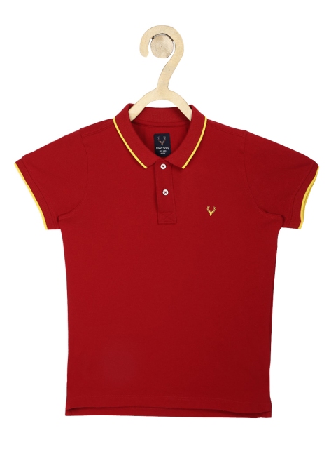 

Allen Solly Junior Boys Red Solid Polo Collar T-shirt