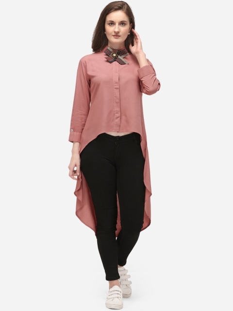 

Yuvraah Women Pink Solid Tunic, Peach