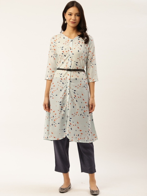 

shiloh Women White Printed Quirky Kurta