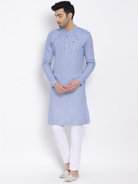 

DEVOILER Men Blue Kurta