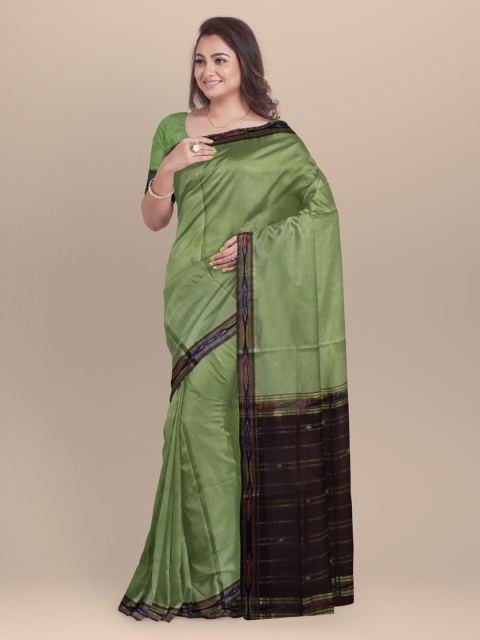 

APCO Green Solid Pure Cotton Saree