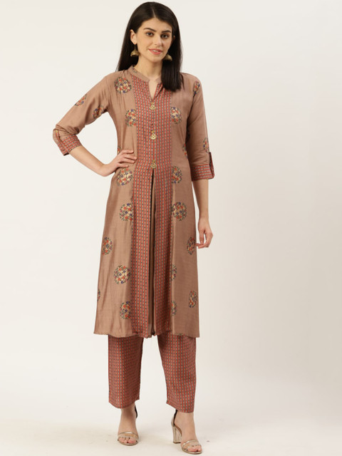 

shiloh Women Pink Floral Printed Kurta