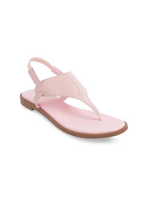 

Metro Women Pink Solid Open Toe Flats
