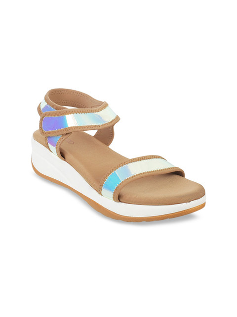 

Metro Women Beige & Blue Colourblocked Wedges