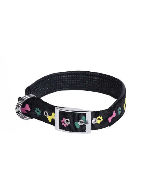 

PETS EMPIRE Black & Pink Printed Padded Dog Collar