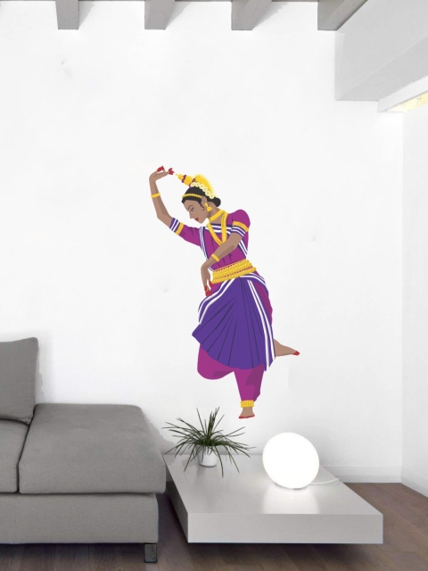

rawpockets Purple & Yellow Odisi Dance PVC Vinyl Wall Sticker