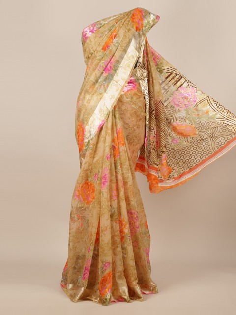 

Pothys Brown Floral Printed Saree