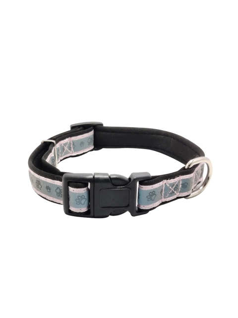 

PETS EMPIRE Black & Grey Reflective Padded Dog Collar